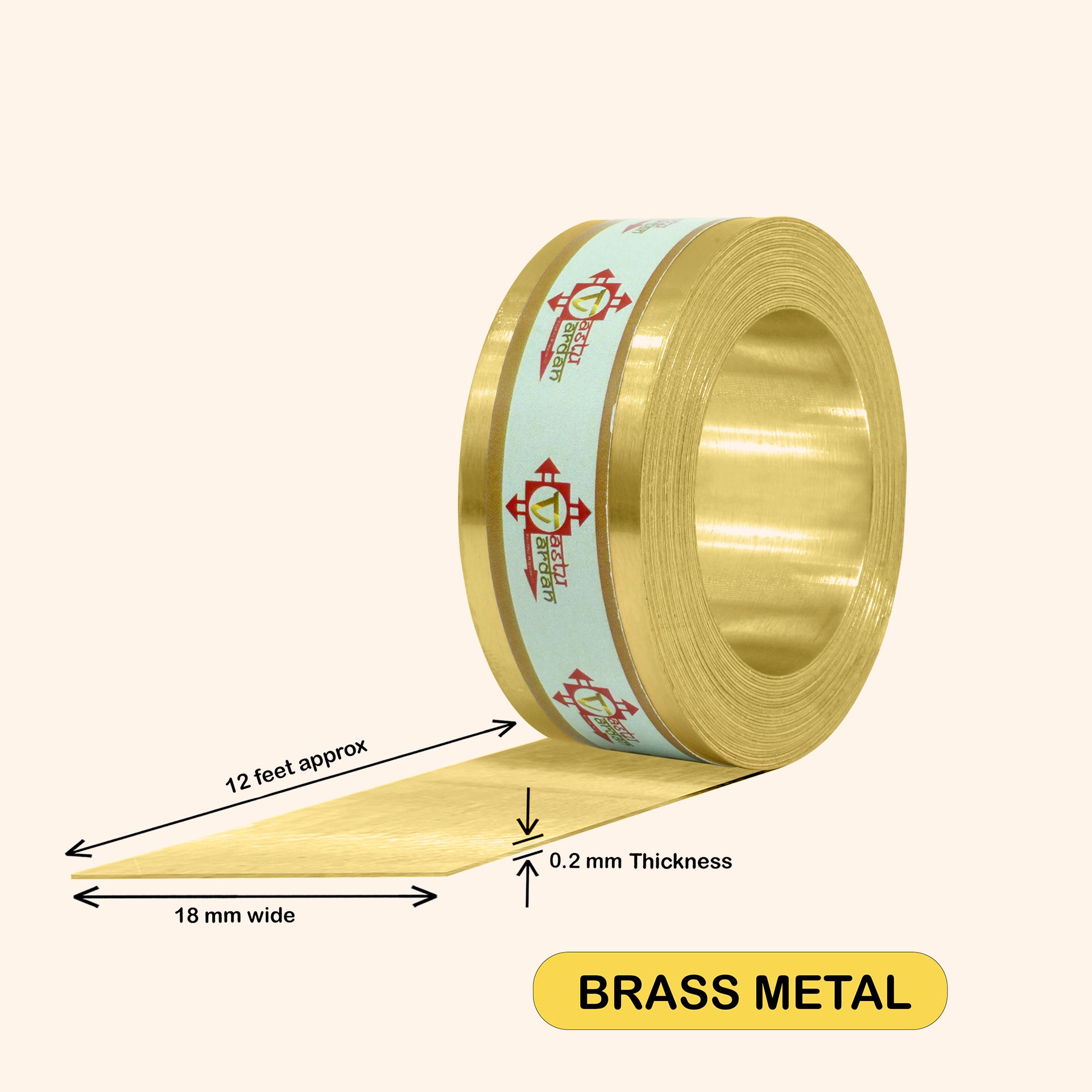 VASTU VARDAN 12 FEET 0.75 INCH BRASS STRIP