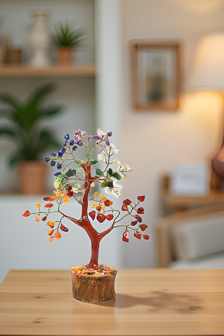 SEVEN CHAKRA TREE 100 BEADS - Energy, Balance & Elegant Décor