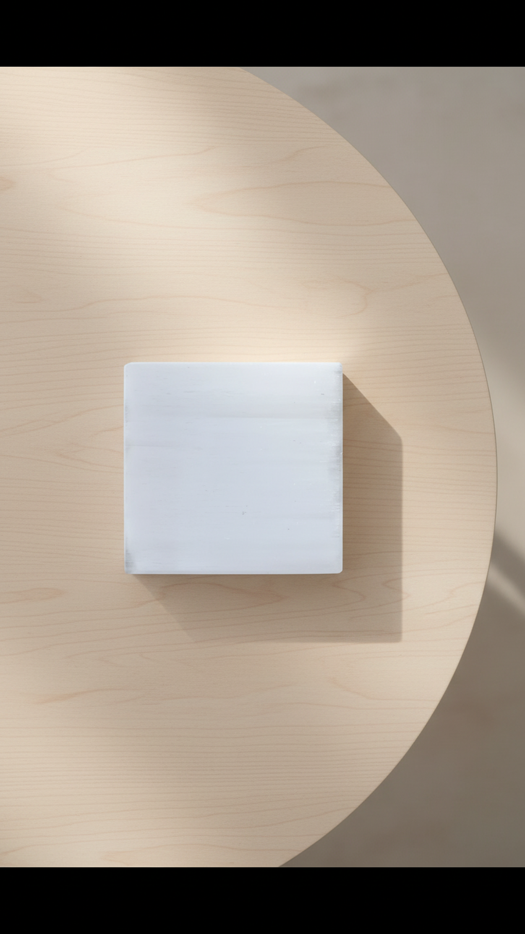 4 INCH - PLAIN SQUARE SELENITE CRYSTAL PLATE - Manifestation and intention-setting rituals