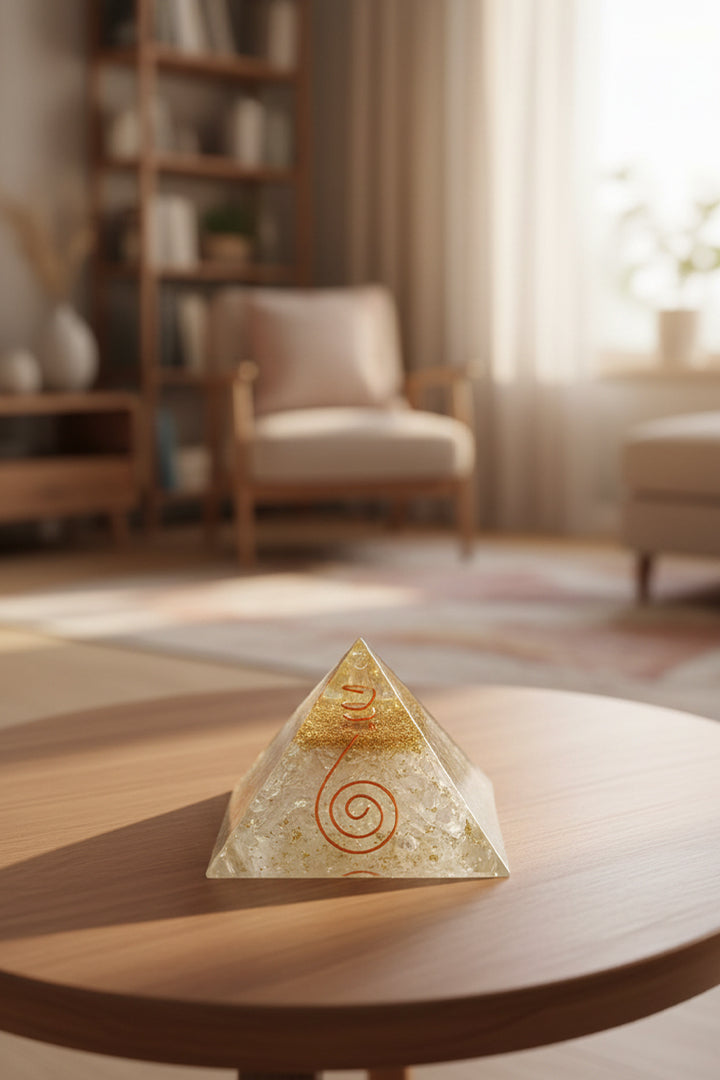 2 INCH SELENITE CRYSTAL PYRAMID - Energy Amplifier & Vastu Balance