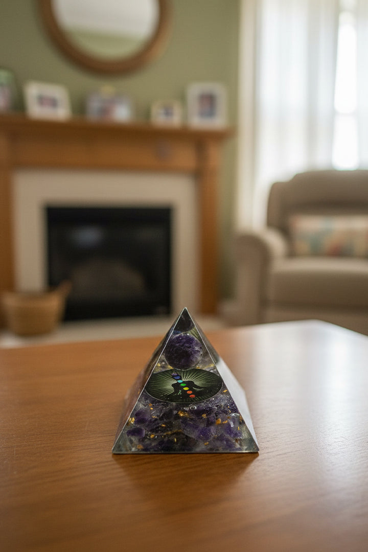 3 INCH AMETHYST BALL CRYSTAL PYRAMID – Energy, Balance & Elegance