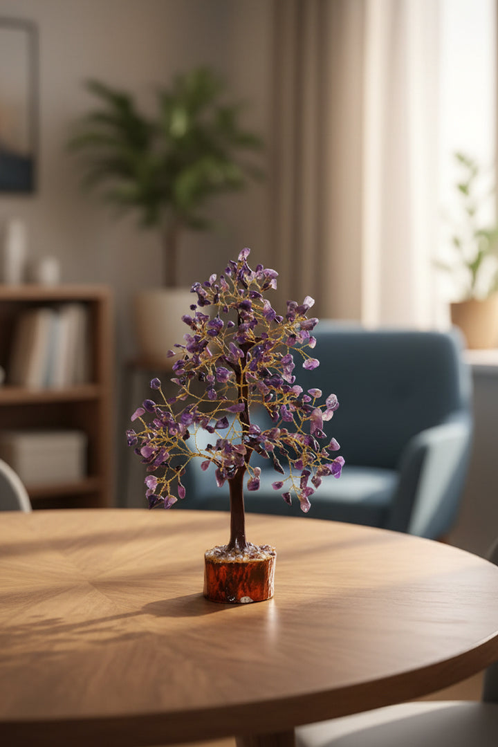 AMETHYST TREE 600 BEADS  - Tree for Calmness &  Positive Energy
