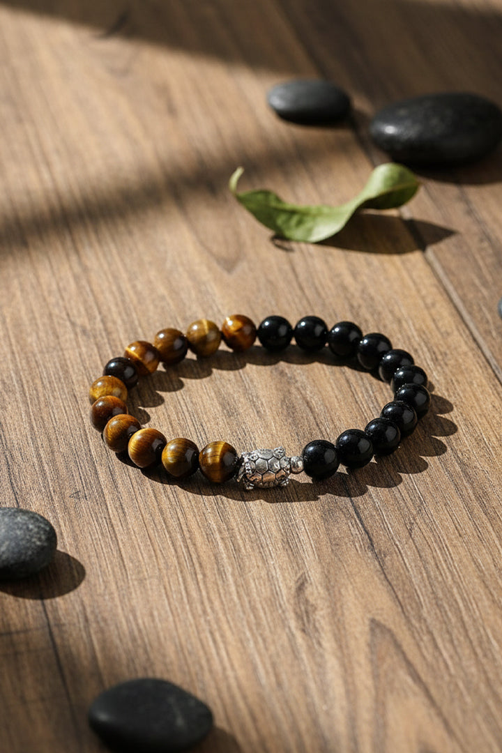 TOURMALINE + TIGER EYE BRACELET  - Protection, Confidence & Grounding