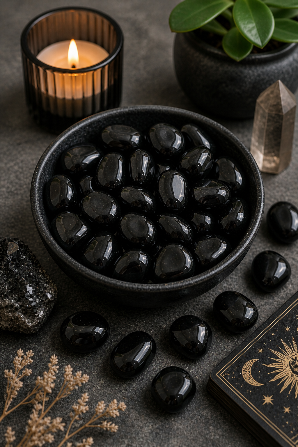 BLACK ONYX  CRYSTAL TUMBLE - 100 GRAM - Suitable for Reiki, healing sessions & spiritual practices