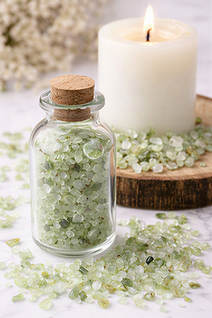 PREHNITE CRYSTAL CHIPS - Great for decorating bowls, vase & planters