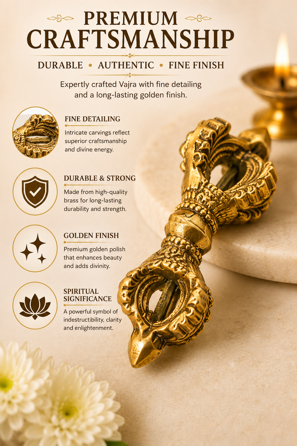 BRASS VAJRA DIGPAL SHASTRA STATUE
