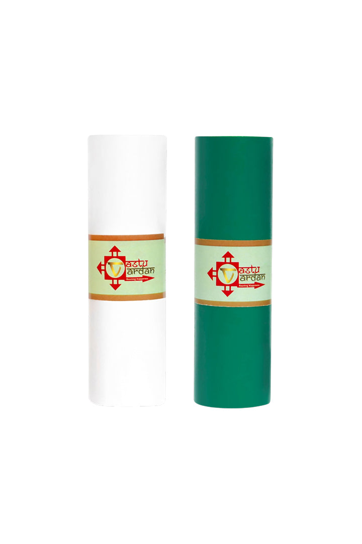 VASTU VINYL WHITE AND GREEN TAPE || 4 INCH || LENGTH- 8-10 FEET (APPROX) || PACK OF 2 || VASTU TAPE REMEDY || TOILET CORRECTION || VASTU TAPE ||