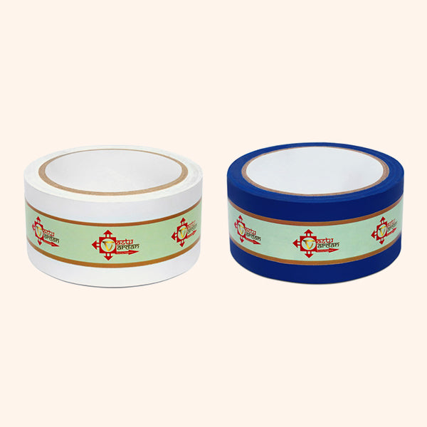 WHITE AND BLUE TAPE | 2 INCH | LENGTH- 16 METER APPROX | TOILET CORRECTION| VASTU TAPE REMEDY |PACK OF 2 |