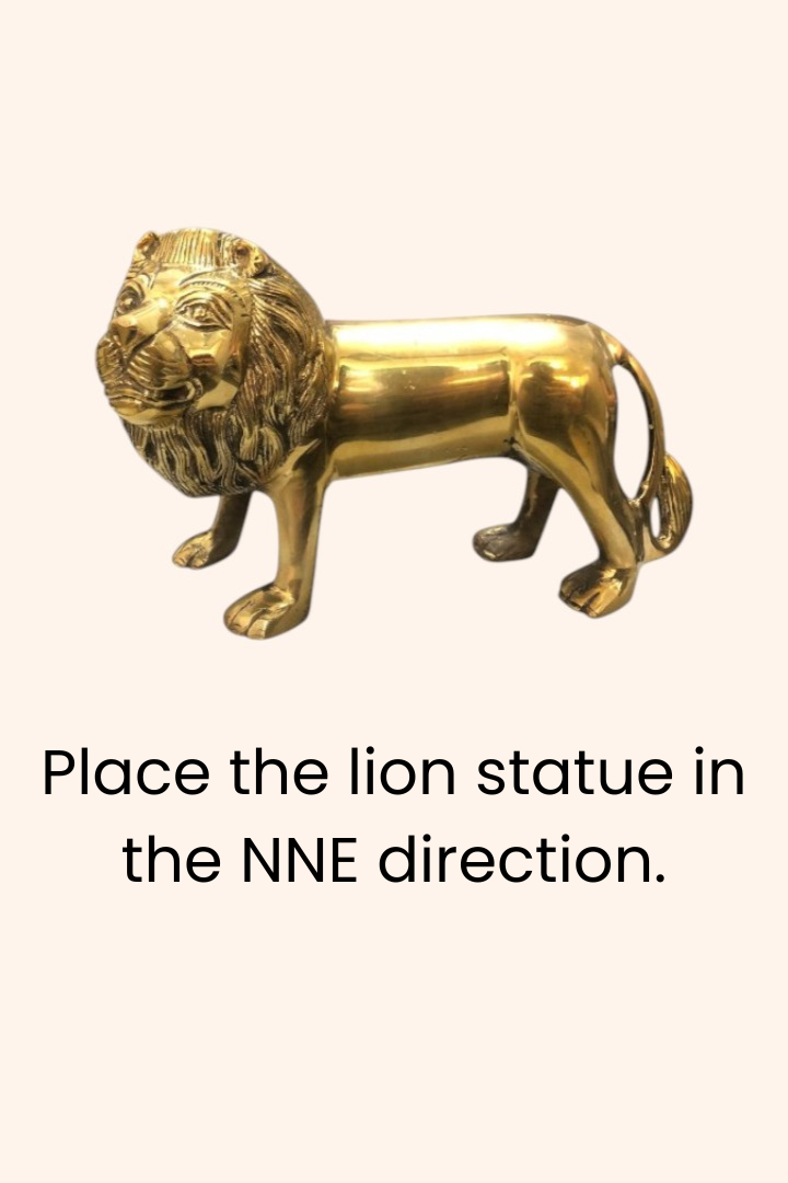 VASTU VARDAN BRASS LION STATUE 5.5 INCH (APPROX)