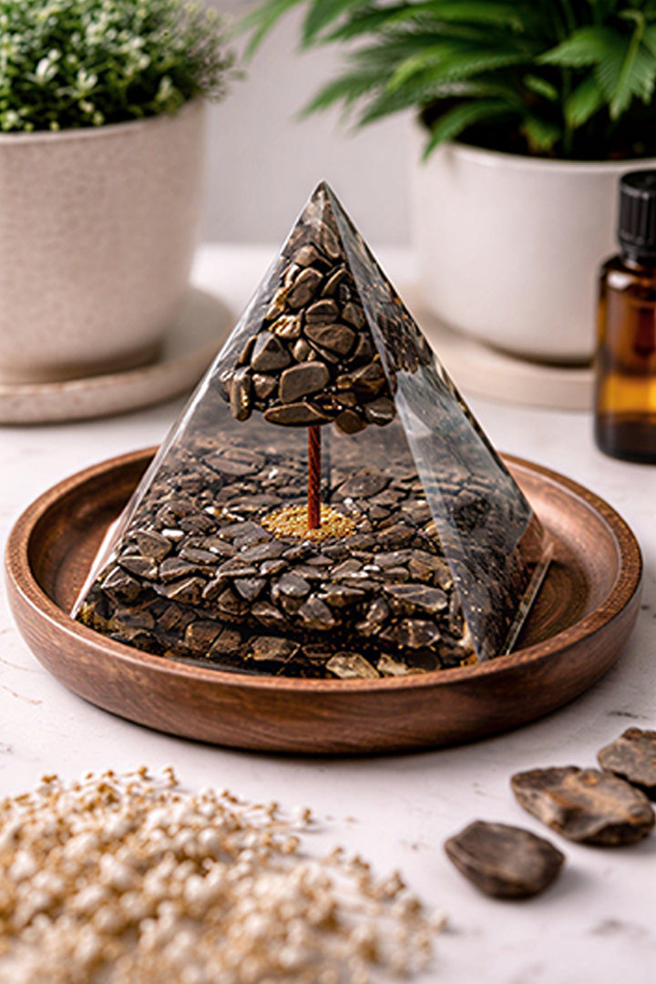 3 INCH PYRITE TREE CRYSTAL PYRAMID - Useful for meditation & clarity