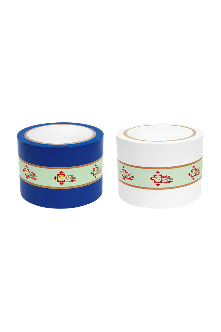WHITE AND BLUE TAPE | 3 INCH | LENGTH- 16 METER APPROX | TOILET CORRECTION| VASTU TAPE REMEDY |PACK OF 2