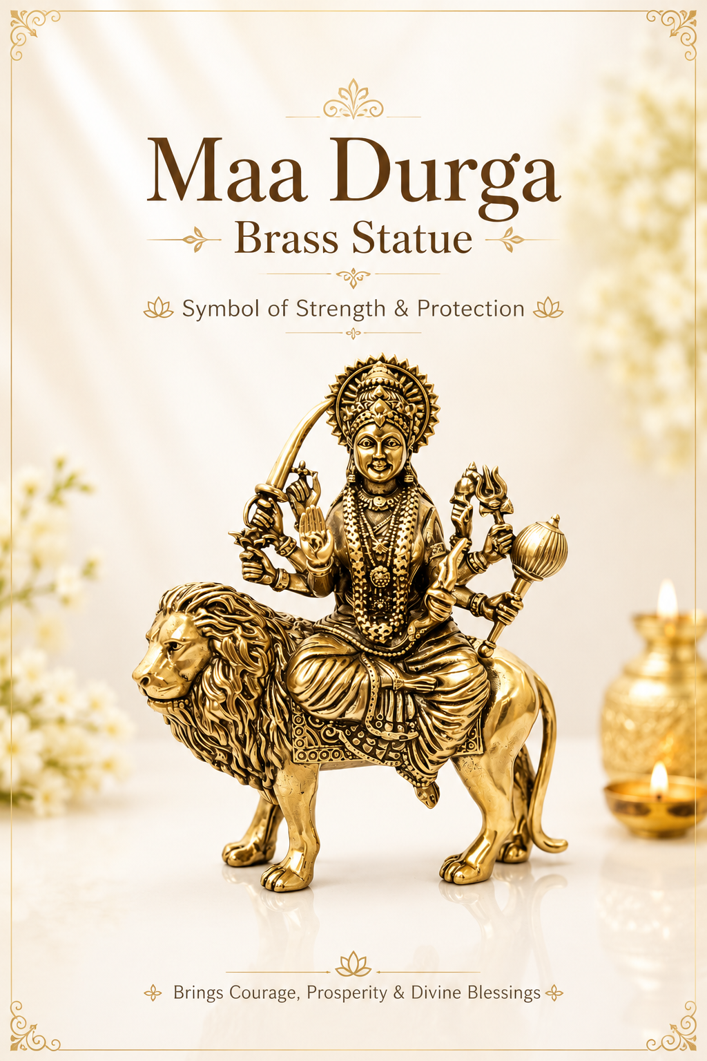 BRASS DURGA MATA JI STATUE - 5 INCH