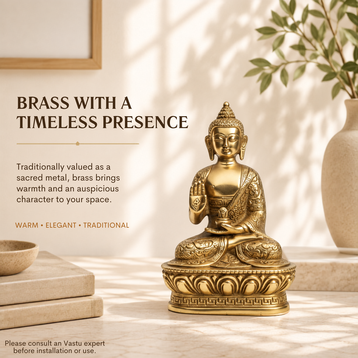 VASTU VARDAN BRASS BUDDHA JI STATUE