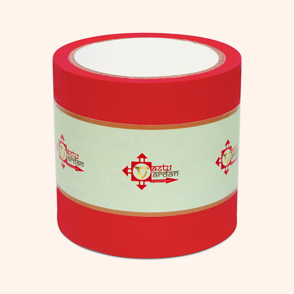 RED VASTU CORRECTION TAPE | 4 INCH | LENGTH- 16 METER APPROX | TOILET VASTU REMEDY | PACK OF 1