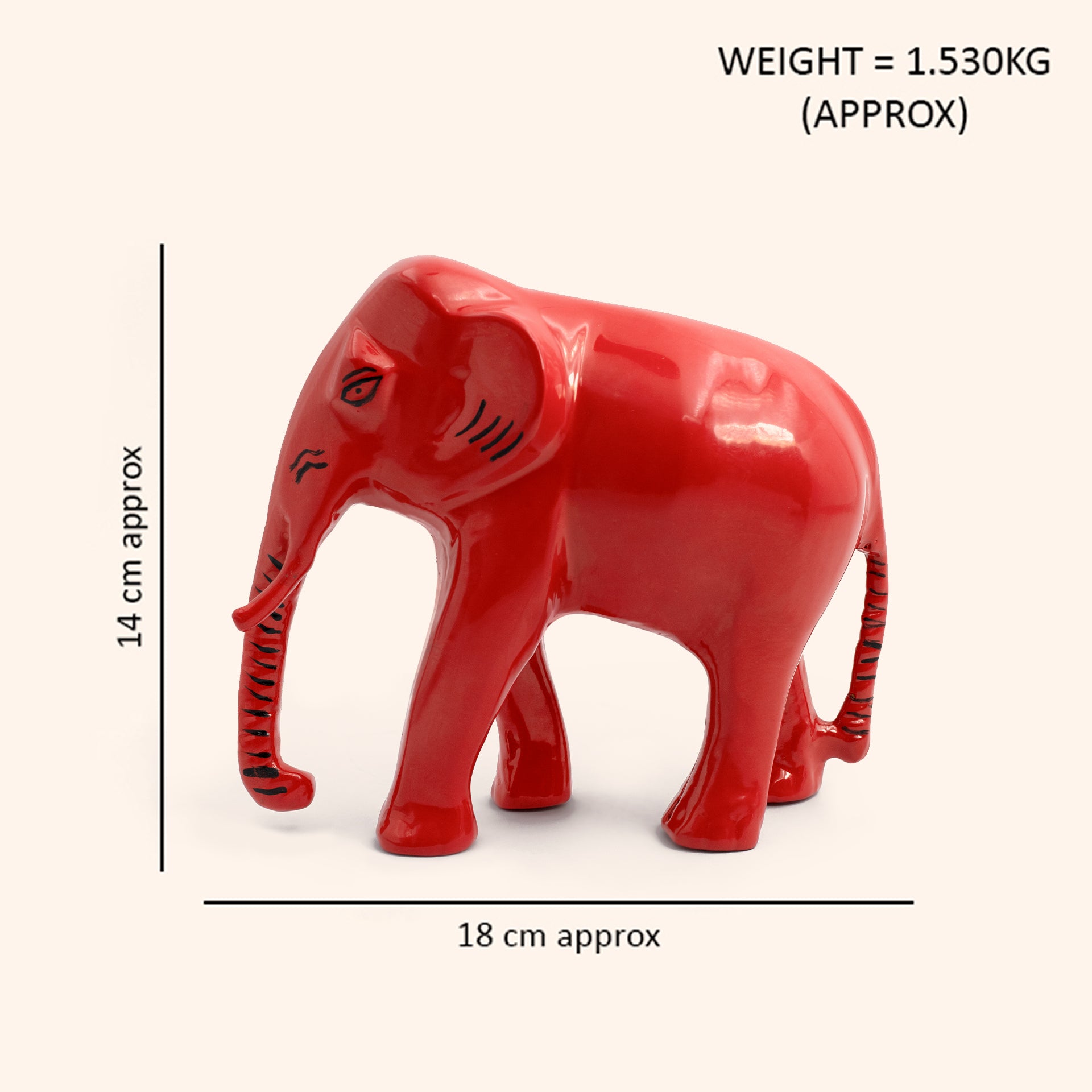 VASTU VARDAN BRASS RED ELEPHANT