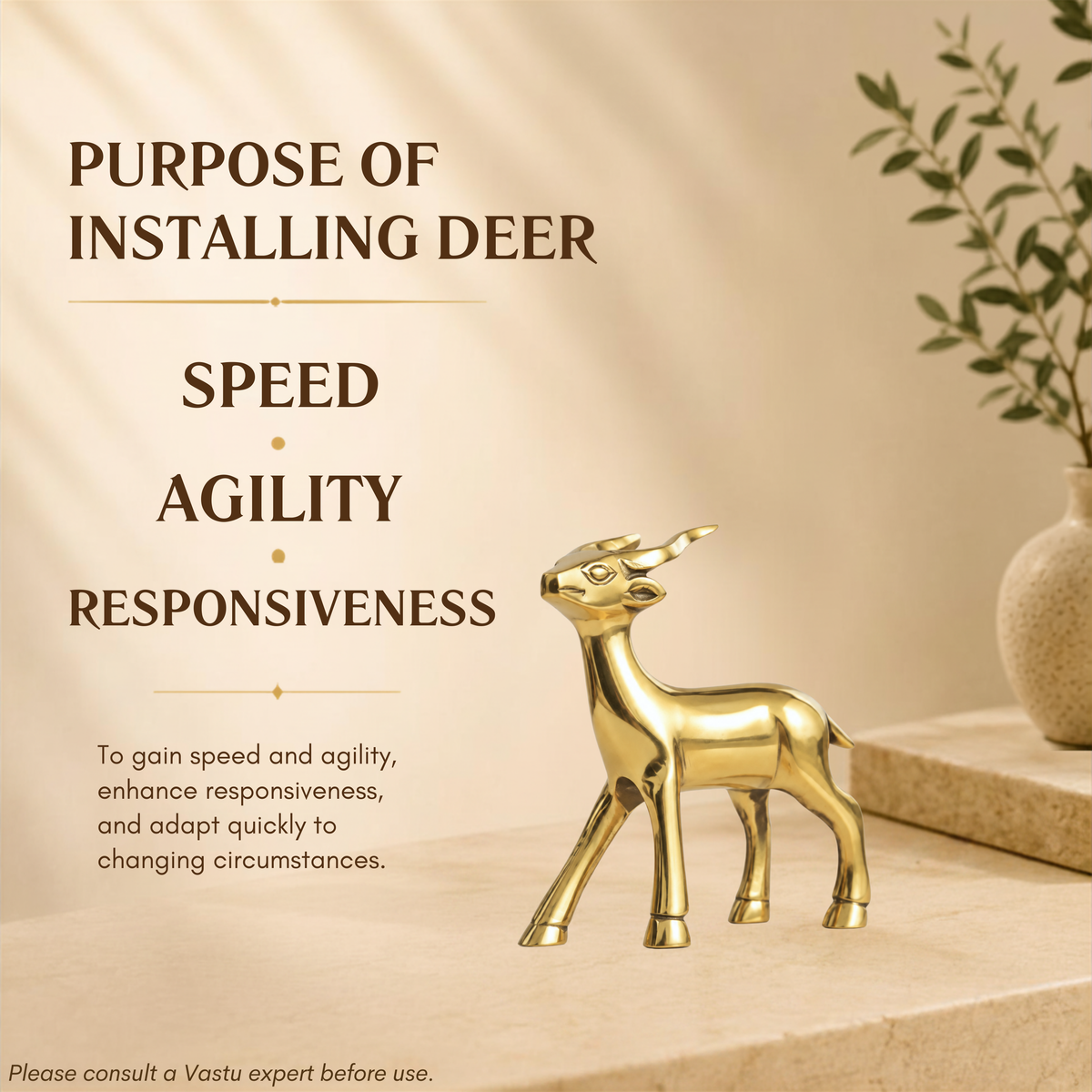 VASTU VARDAN BRASS SMALL DEER