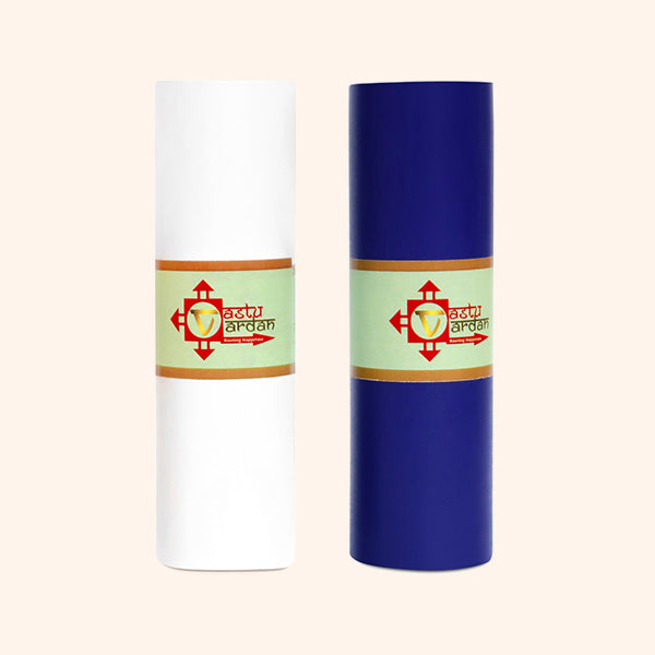 VASTU VINYL BLUE AND WHITE TAPE || 4 INCH || LENGTH- 8-10 FEET (APPROX) || PACK OF 2 || VASTU TAPE REMEDY || TOILET CORRECTION || VASTU TAPE ||