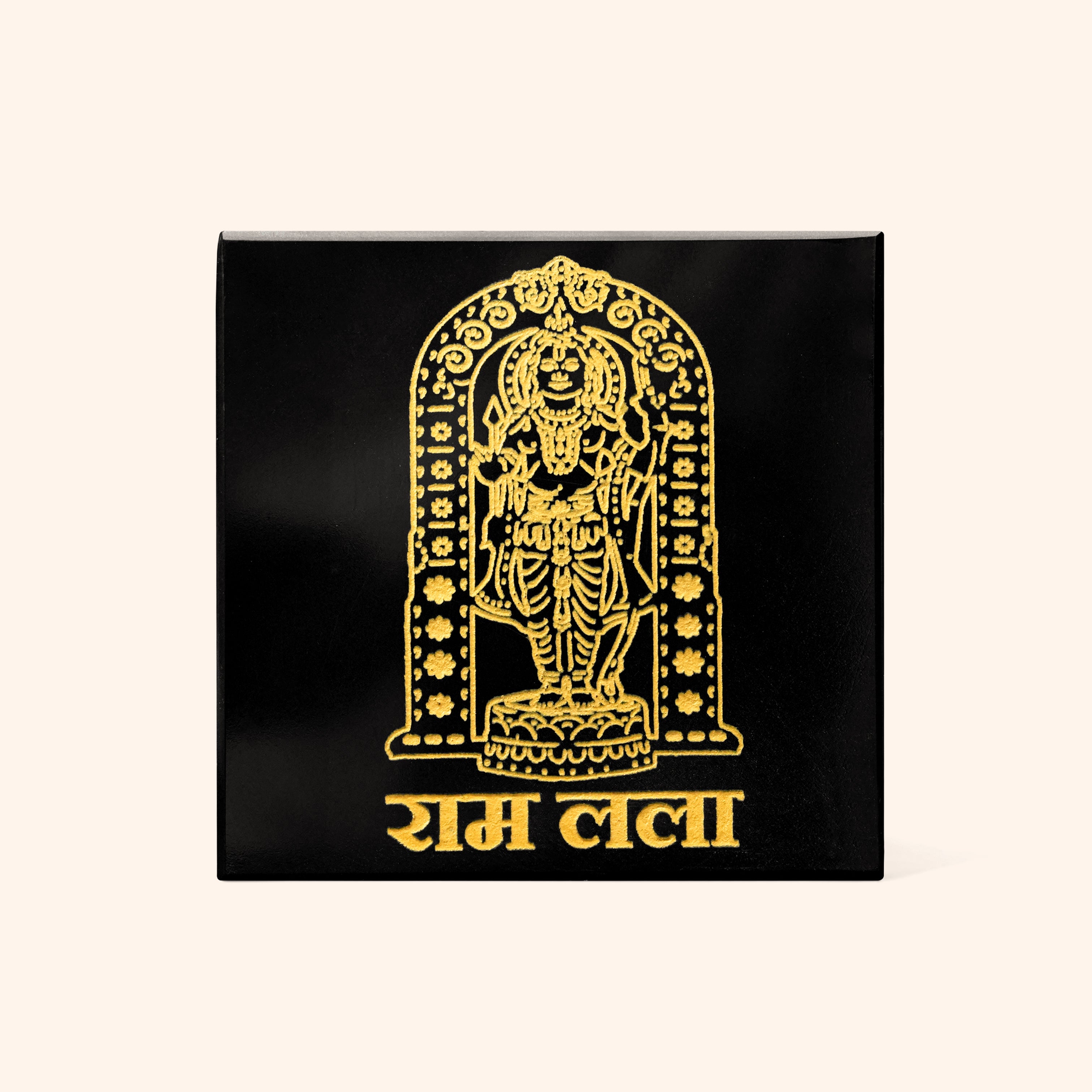 VASTU VARDAN CRYSTAL RAM LALA BLACK OBSIDIAN PLATE 3 INCH