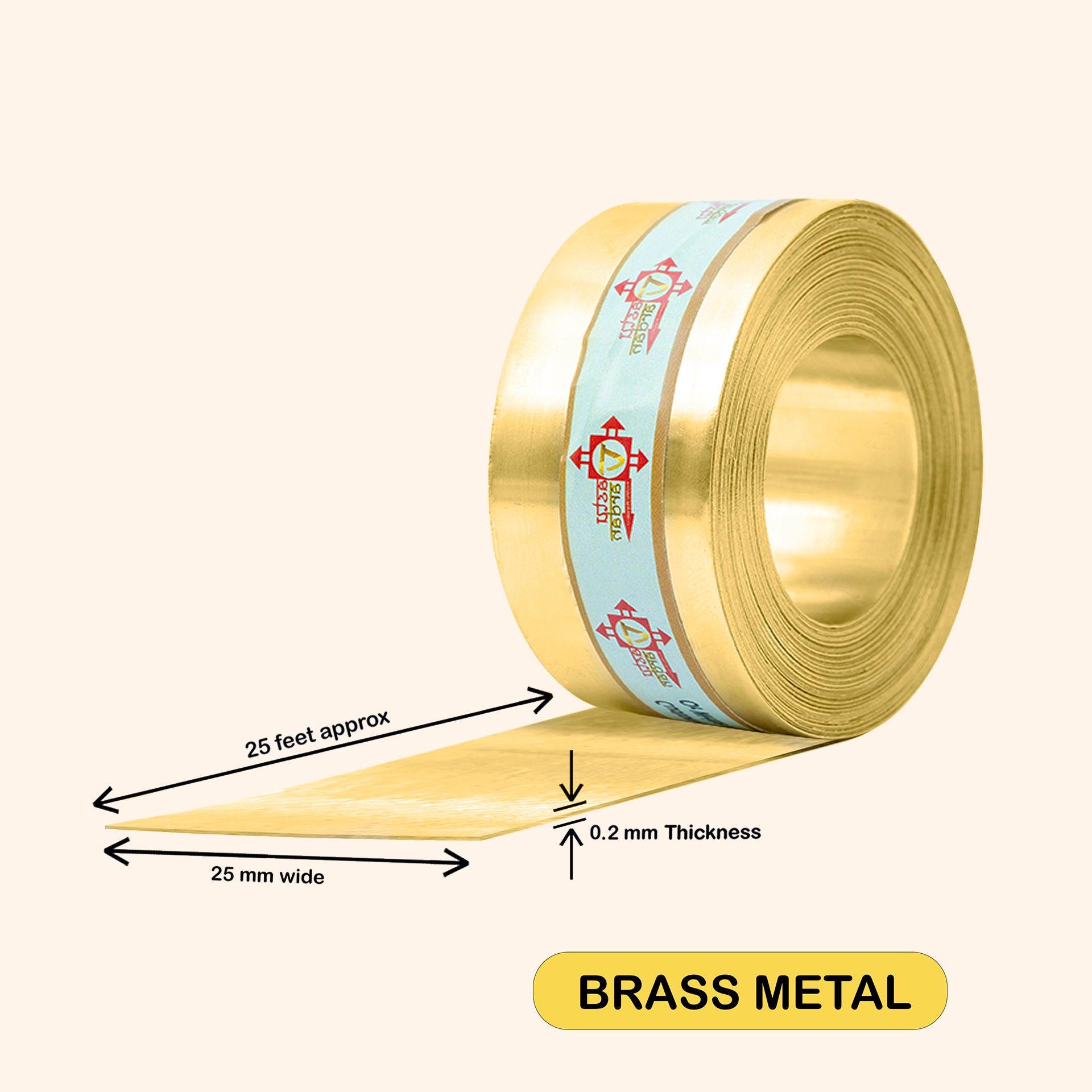 VASTU VARDAN 25 FEET 1 INCH BRASS STRIP
