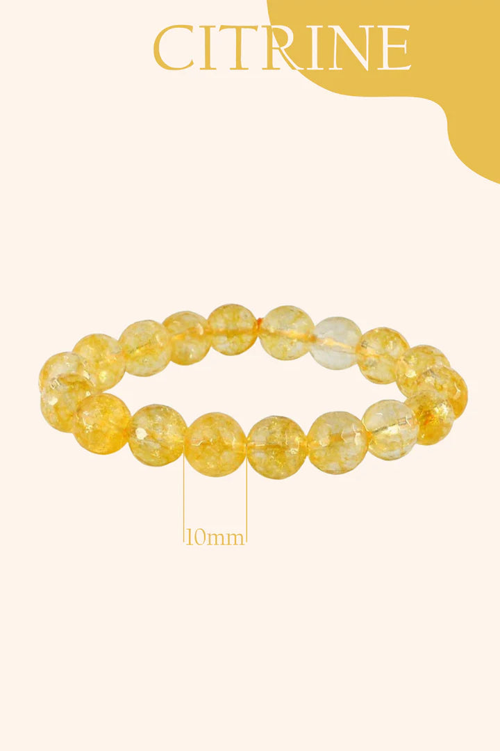 CITRINE BRACELET - 10 MM -  Wealth, Confidence & Positivity