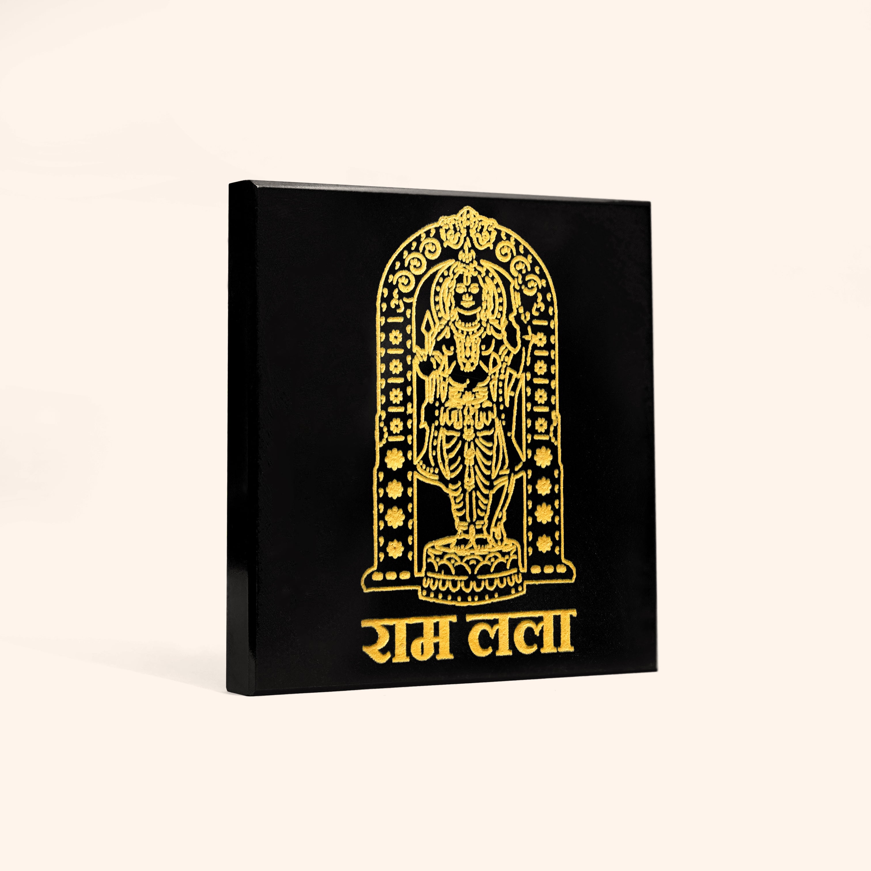 VASTU VARDAN CRYSTAL RAM LALA BLACK OBSIDIAN PLATE 3 INCH