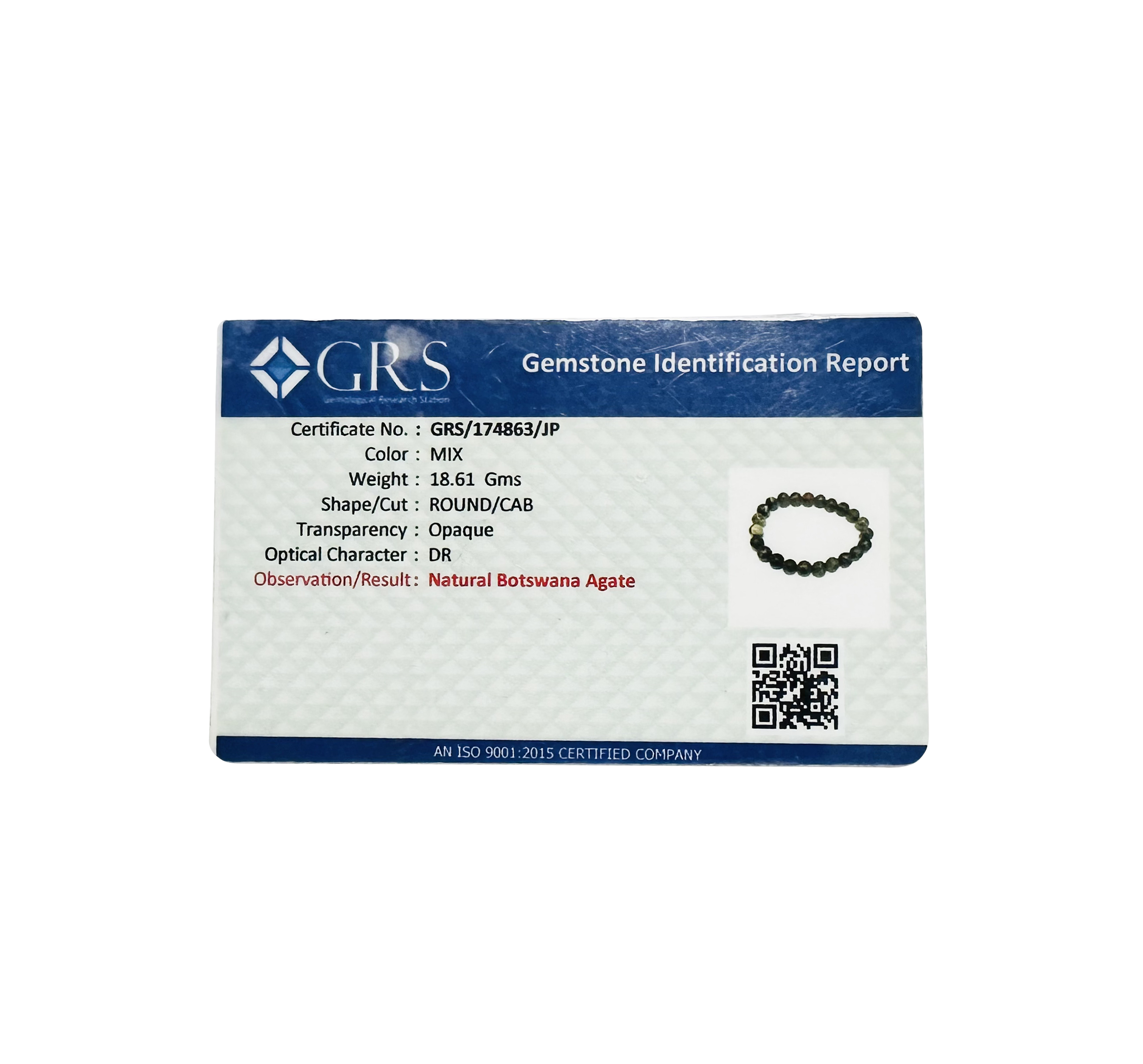 VASTU VARDAN BOTSWANA AGATE BRACELET