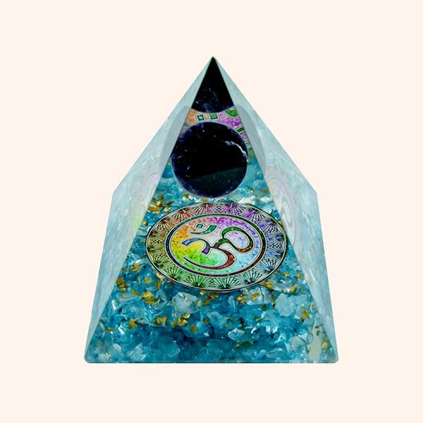 VASTU VARDAN 3 INCH TURQUOISE BALL CRYSTAL PYRAMID