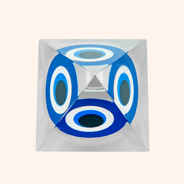 3 INCH EVIL EYE CRYSTAL PYRAMID
