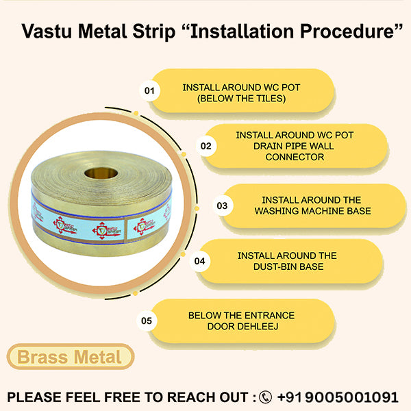 VASTU VARDAN 50 FEET 1 INCH BRASS STRIP
