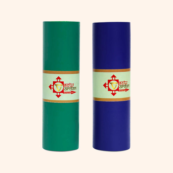 VASTU VINYL BLUE AND GREEN TAPE || 4 INCH || LENGTH- 8 FEET (APPROX) || PACK OF 2 || VASTU TAPE REMEDY || TOILET CORRECTION || VASTU TAPE ||