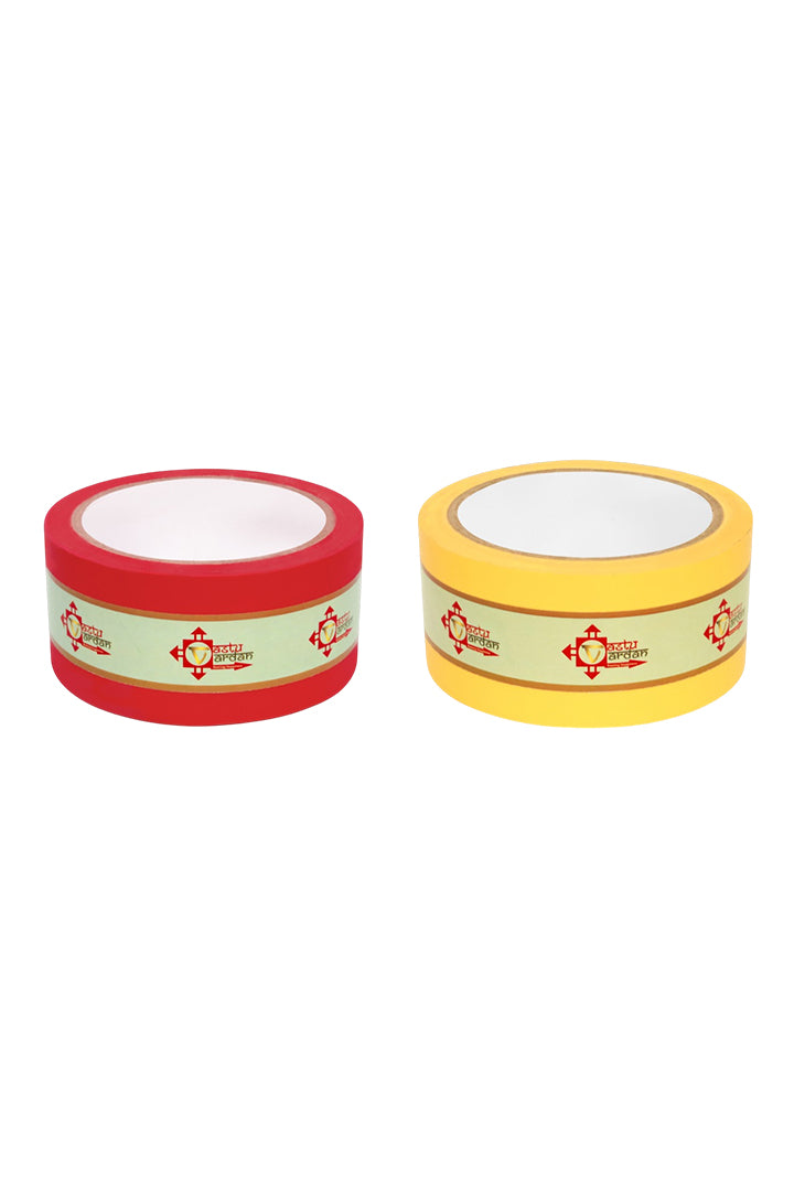 YELLOW AND RED TAPE | 2 INCH | LENGTH- 16 METER APPROX | TOILET CORRECTION| VASTU TAPE REMEDY |PACK OF 2 |