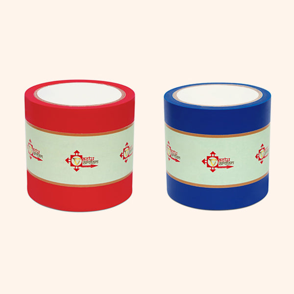 RED AND BLUE TAPE | 4 INCH | LENGTH- 16 METER APPROX | TOILET CORRECTION| VASTU TAPE REMEDY |PACK OF 2 |