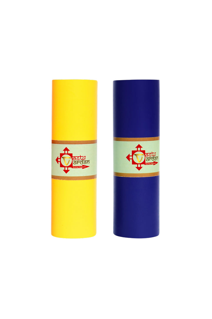 VASTU VINYL BLUE AND YELLOW TAPE || 4 INCH || LENGTH- 8 FEET (APPROX) || PACK OF 2 || VASTU TAPE REMEDY || TOILET CORRECTION || VASTU TAPE ||