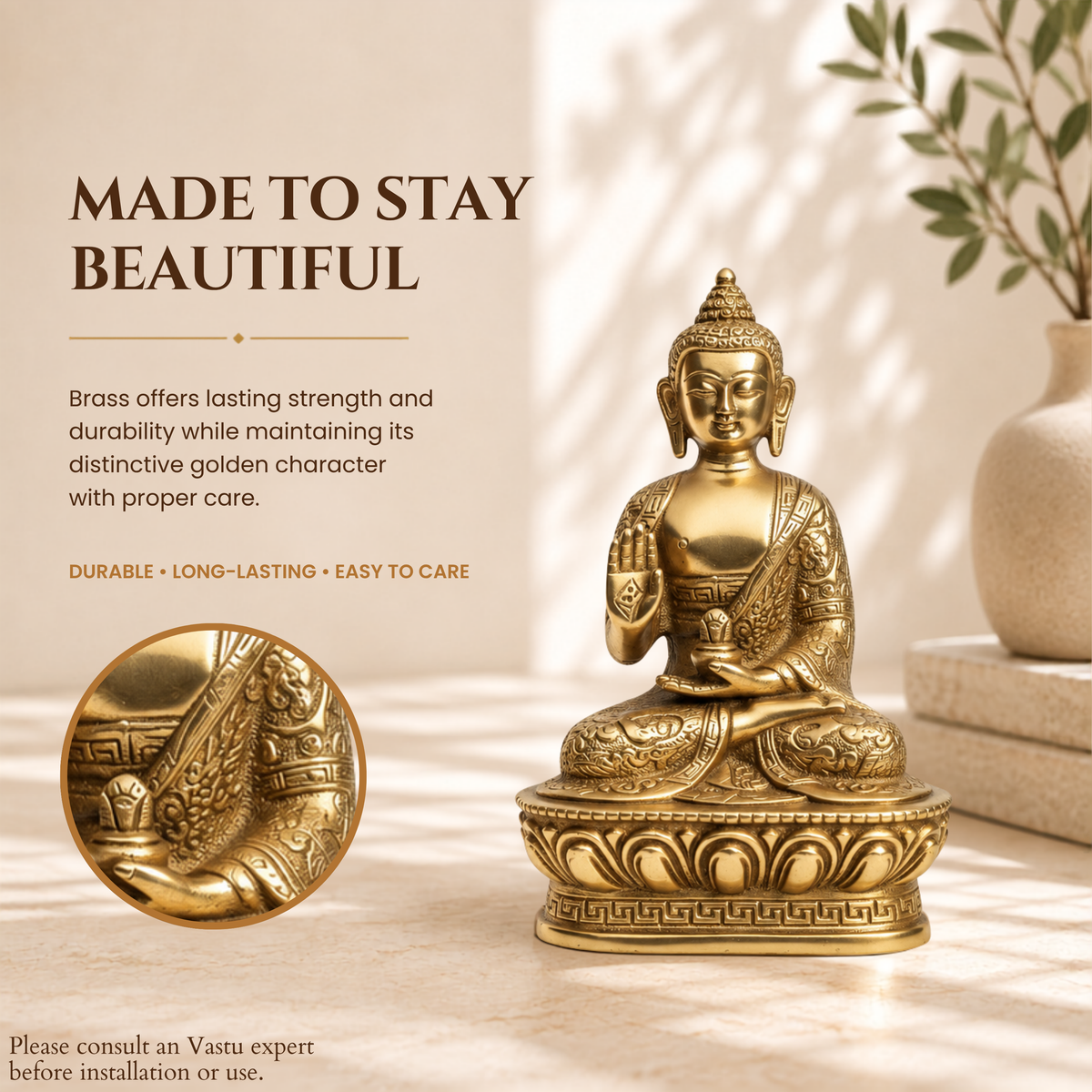 VASTU VARDAN BRASS BUDDHA JI STATUE