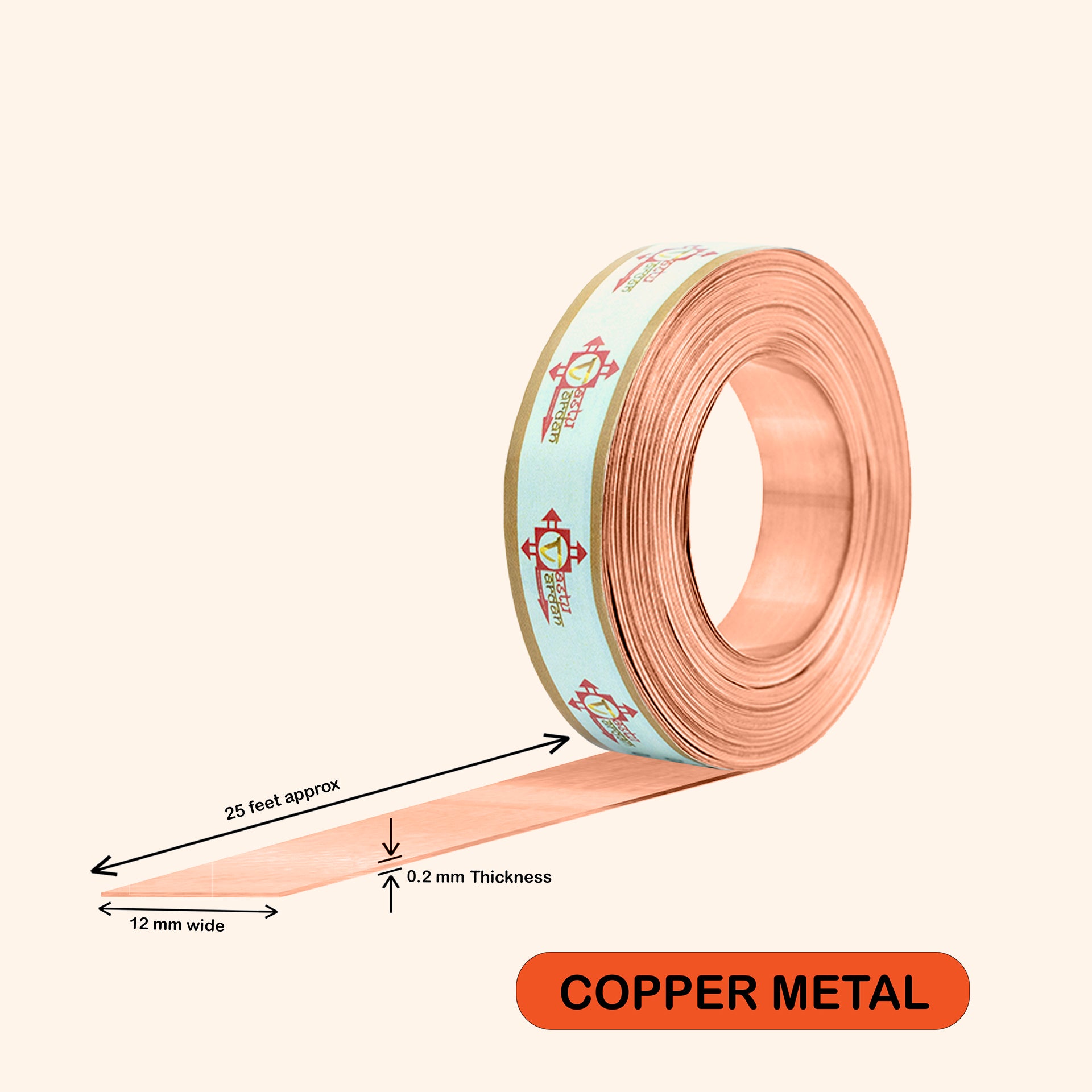 VASTU VARDAN 25 FEET 0.5 INCH COPPER STRIP