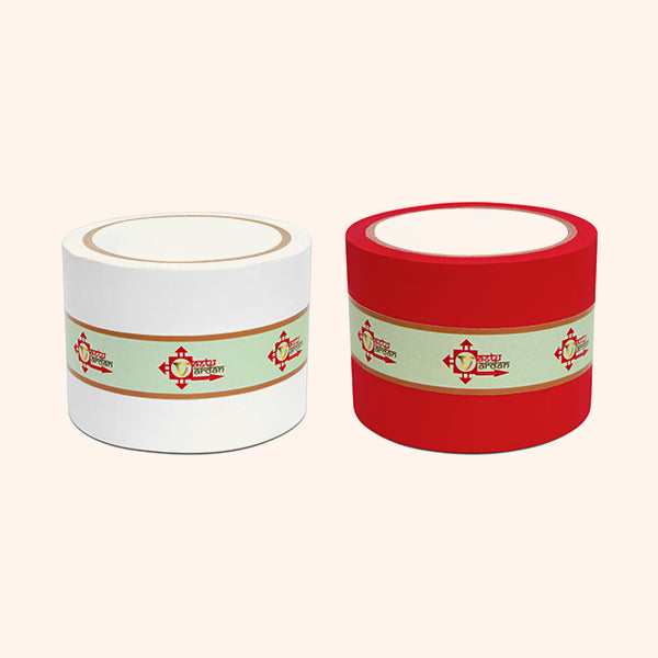 WHITE AND RED TAPE | 3 INCH | LENGTH- 16 METER APPROX | TOILET CORRECTION| VASTU TAPE REMEDY |PACK OF 2