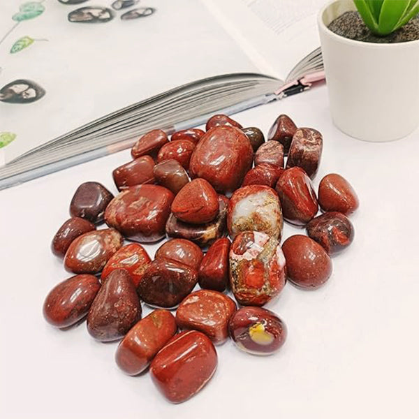 VASTU VARDAN CRYSTAL RED JASPER TUMBLE 100 GRAM