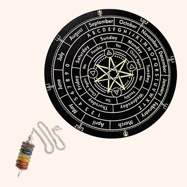 VASTU VARDAN SEVEN STAR DOWSING BOARD WITH  SEVEN CHAKRA PENDULAM 9 INCH