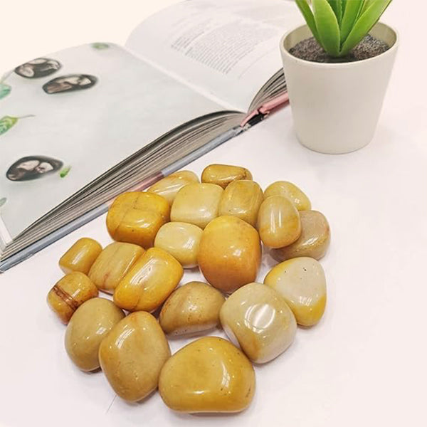 VASTU VARDAN CRYSTAL YELLOW ZADE TUMBLE 100 GRAM