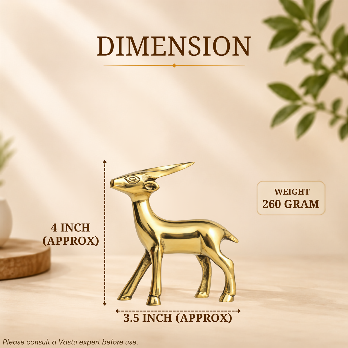 VASTU VARDAN BRASS SMALL DEER
