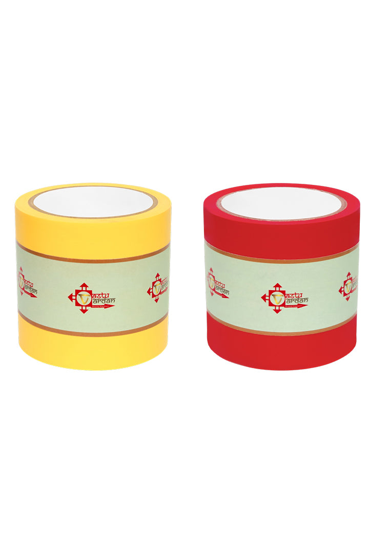 YELLOW AND RED TAPE | 4 INCH | LENGTH- 16 METER APPROX | TOILET CORRECTION| VASTU TAPE REMEDY |PACK OF 2 |