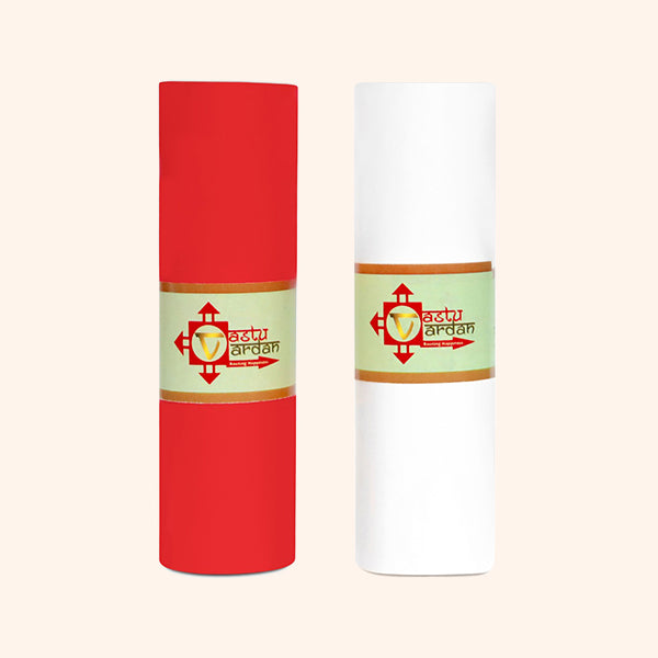 VASTU VINYL RED AND WHITE TAPE || 4 INCH || LENGTH- 8-10 FEET (APPROX) || PACK OF 2 || VASTU TAPE REMEDY || TOILET CORRECTION || VASTU TAPE ||