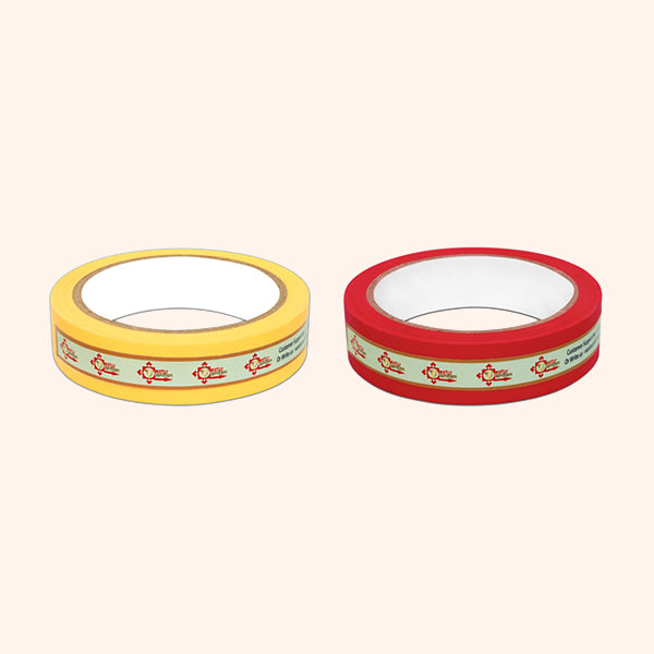 YELLOW AND RED TAPE | 1 INCH | LENGTH- 16 METER APPROX | TOILET CORRECTION| VASTU TAPE REMEDY |PACK OF 2 |