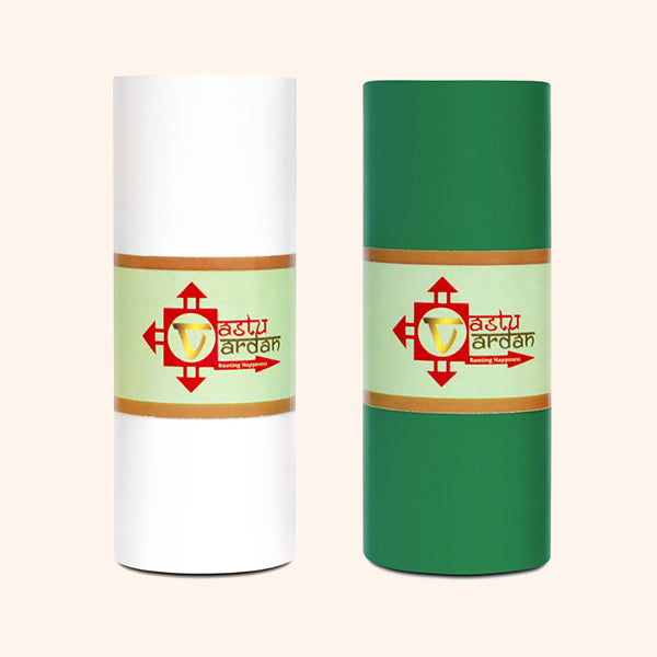 VASTU VINYL WHITE AND GREEN TAPE || 3 INCH || LENGTH- 8-10 FEET (APPROX) || PACK OF 2 || VASTU TAPE REMEDY || TOILET CORRECTION || VASTU TAPE ||