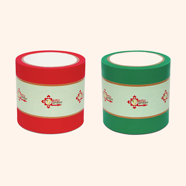 RED AND GREEN TAPE | 4 INCH | LENGTH- 16 METER APPROX | TOILET CORRECTION| VASTU TAPE REMEDY |PACK OF 2 |