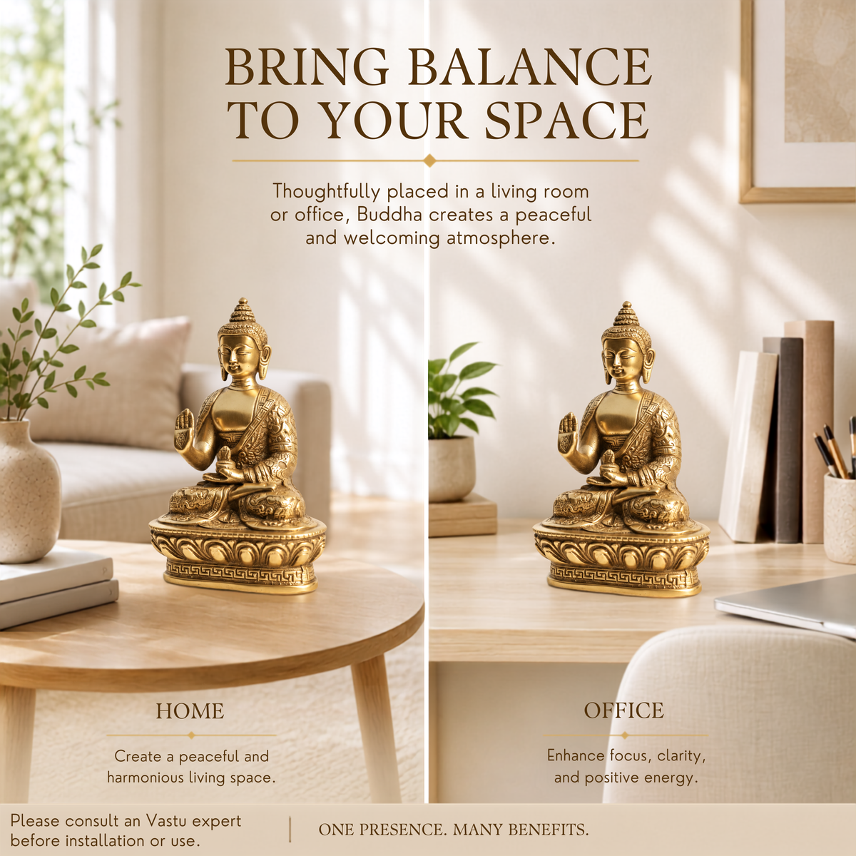 VASTU VARDAN BRASS BUDDHA JI STATUE