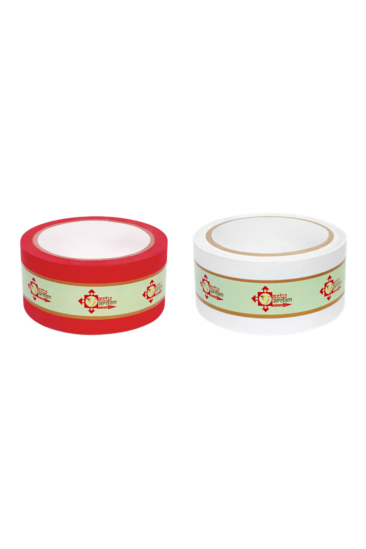 WHITE AND RED TAPE | 2 INCH | LENGTH- 16 METER APPROX | TOILET CORRECTION| VASTU TAPE REMEDY |PACK OF 2 |