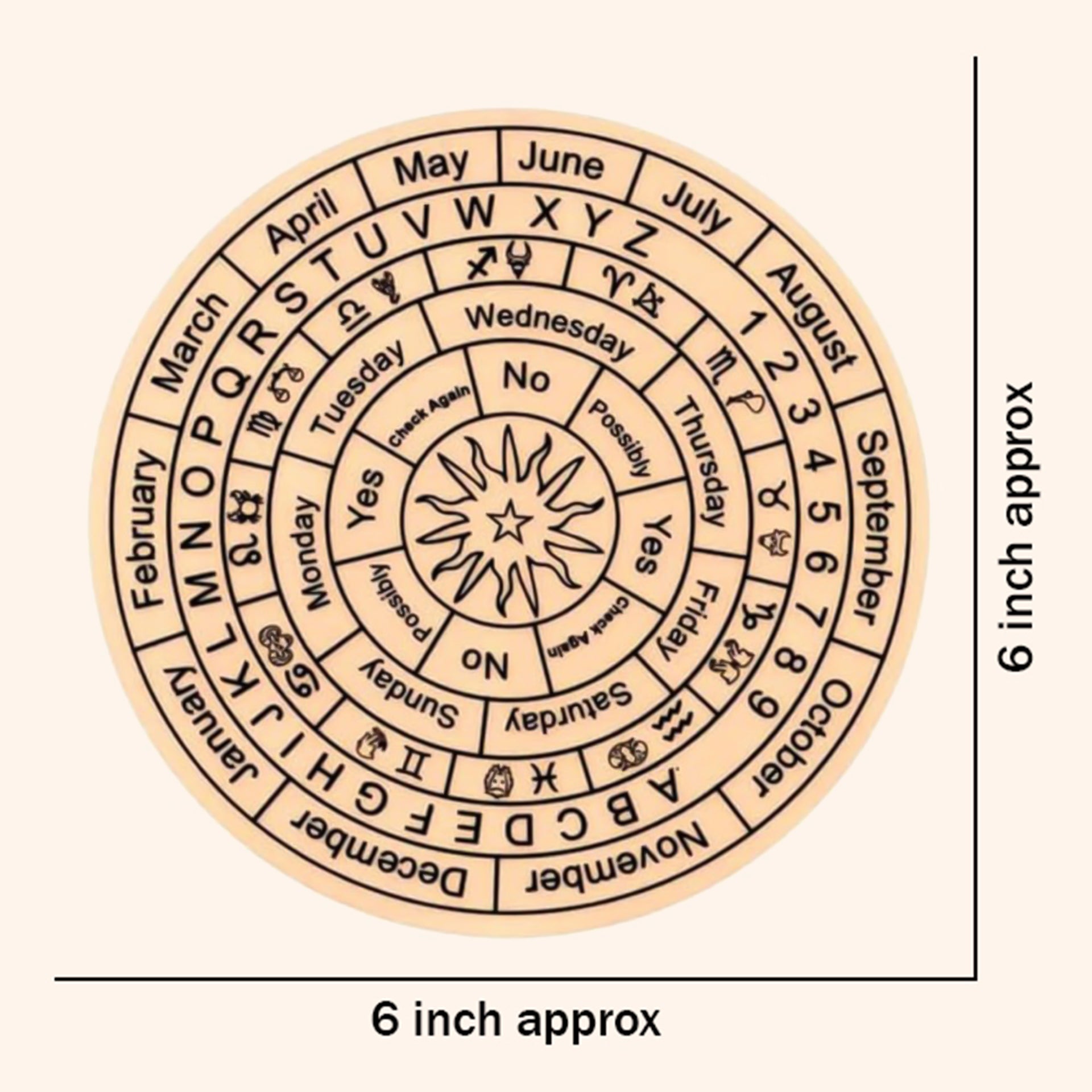 VASTU VARDAN DARK BROWN DOWSING BOARD WITH BRASS PENDULAM (PENDULAM ASSORTED) 6 INCH