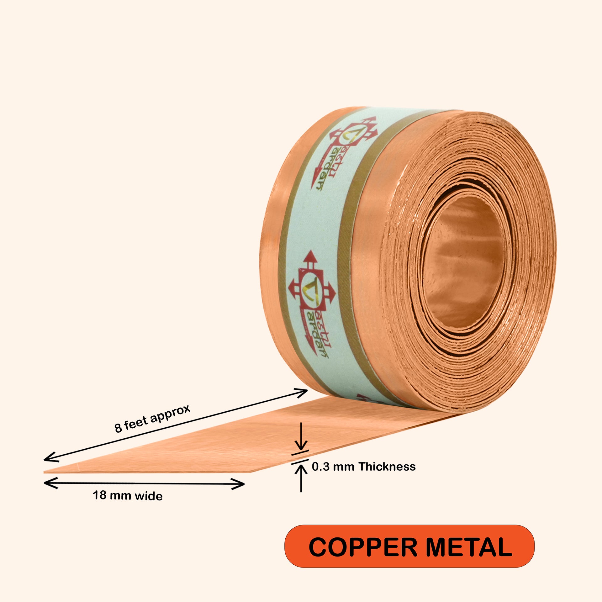 VASTU VARDAN 8 FEET 0.75 INCH COPPER STRIP