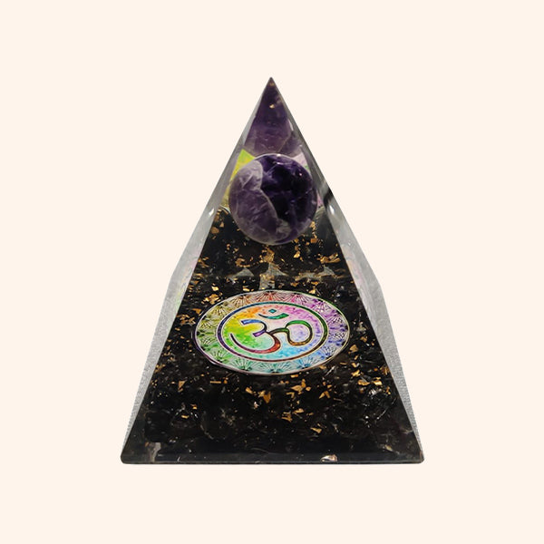 3 INCH BLACK TOURMALINE BALL CRYSTAL PYRAMID